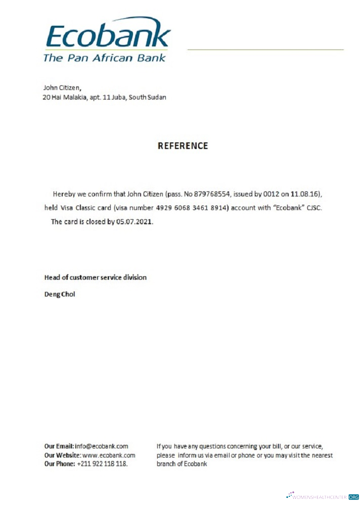 Download South Sudan Ecobank closure reference Photoshop template